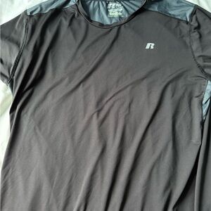 Russell Athletic Men's Black and Gray Short Sleeve Tee